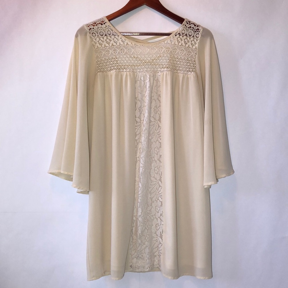 Flying Tomato chiffon and crochet Boho dress  sz L